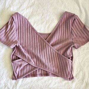Timing criss cross back Ribbed Crop Top